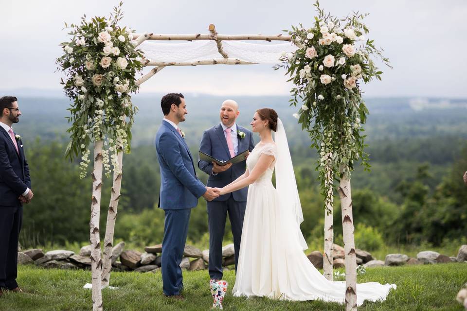 Beautiful birch arbor florals