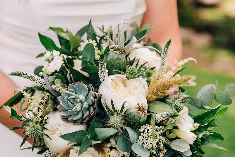 White Designer's Choice Boutonniere from Copper Penny Flowers