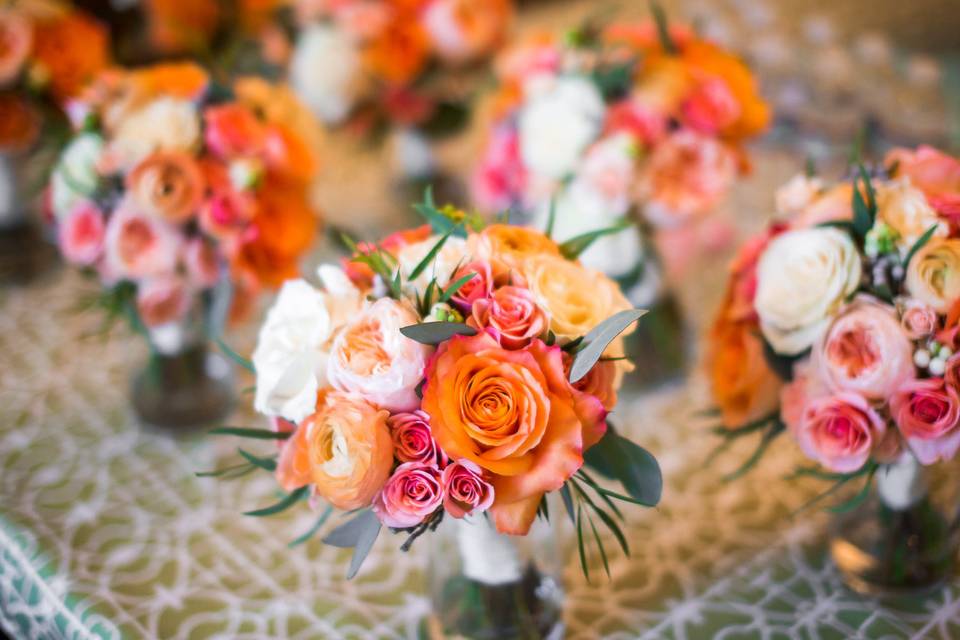 Colorful orange flowers