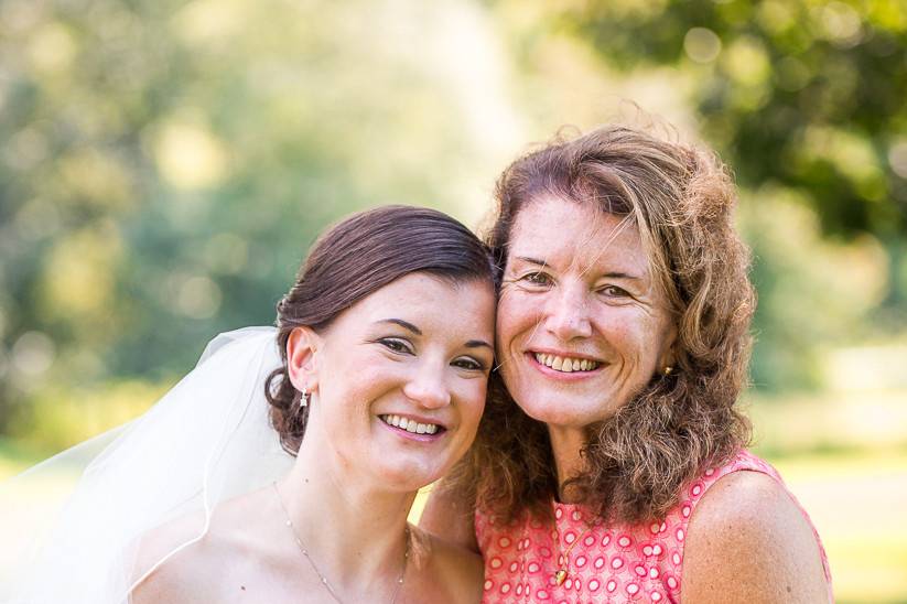 Loving bride and mom