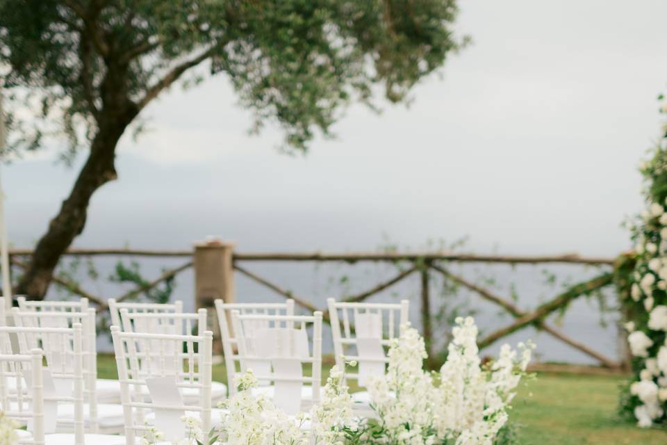 White floral accents