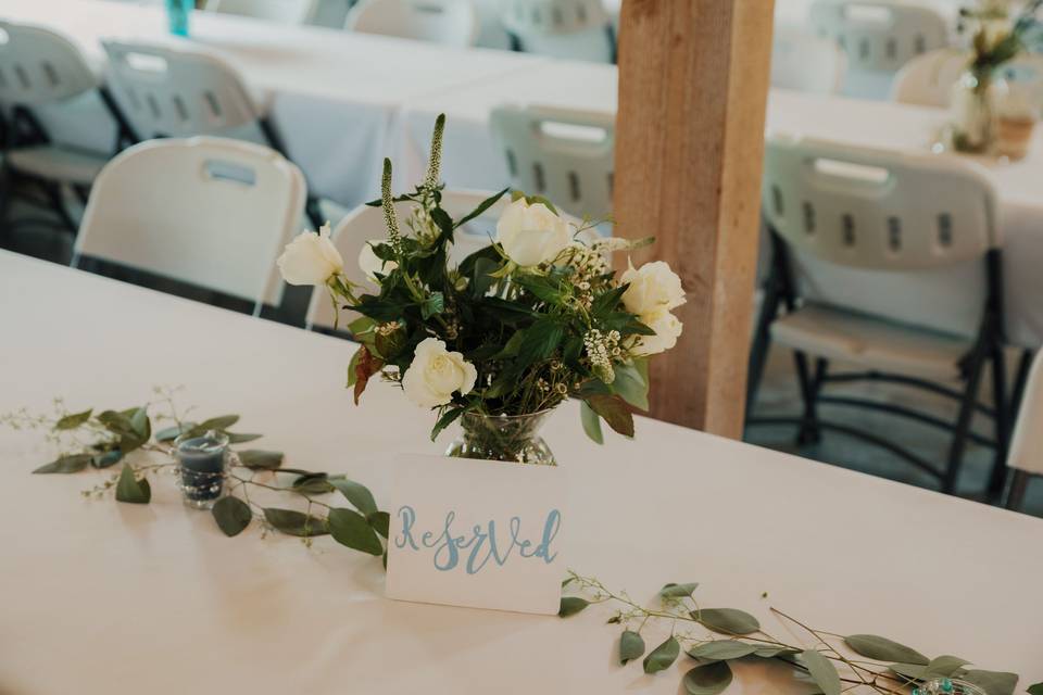 Reserved Table Setting