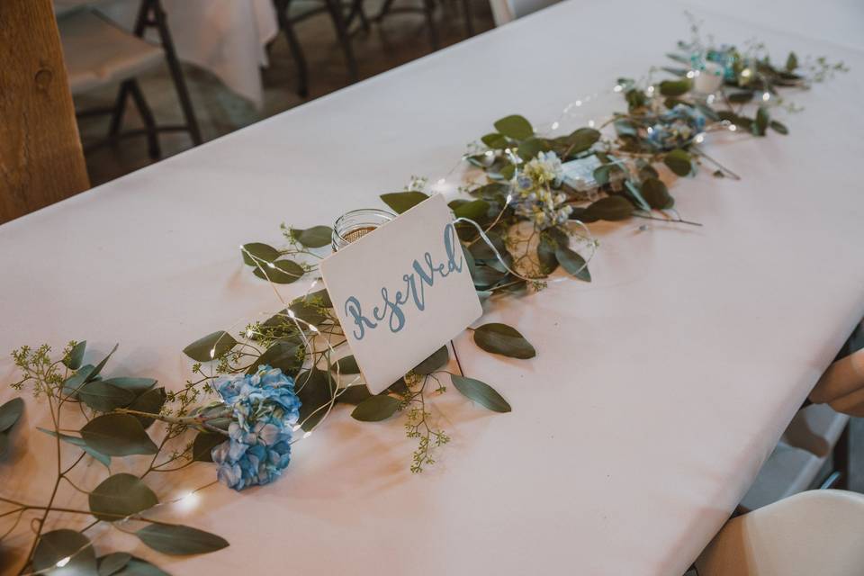 Reserved Table Setting