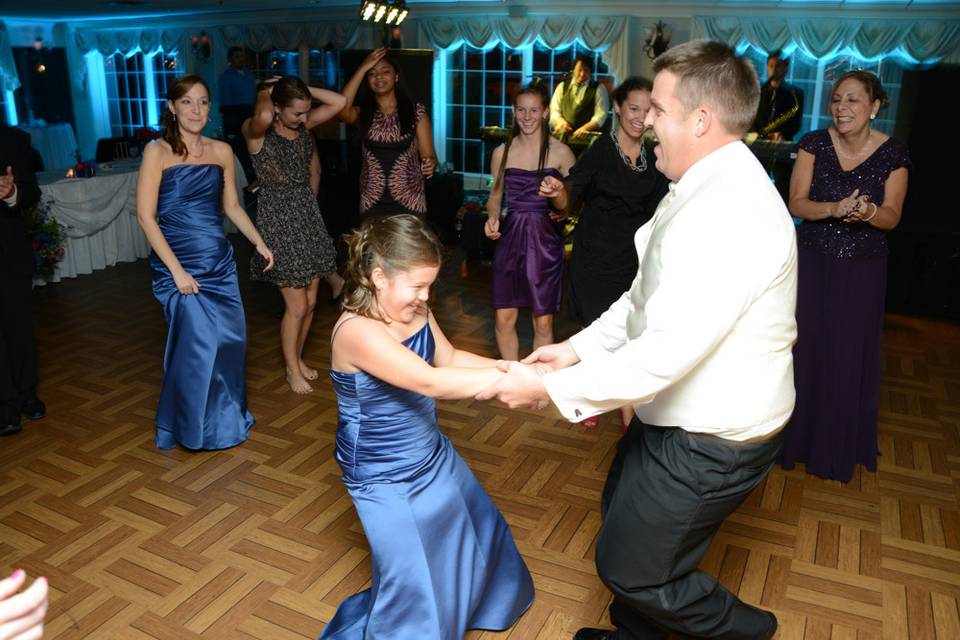 The groom and flower girl