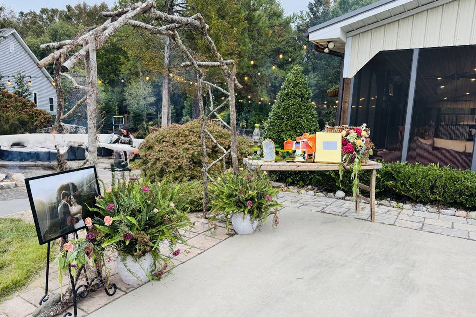 Fall reception entrance.