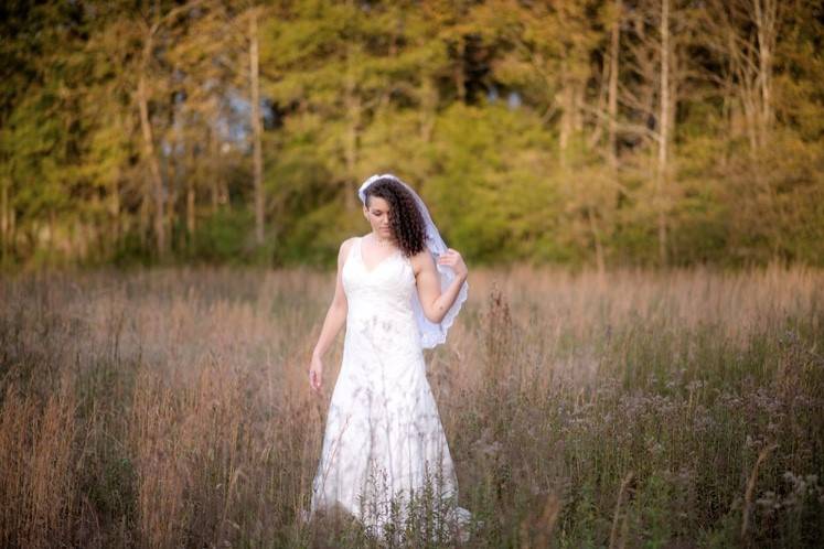 Bride in meadow