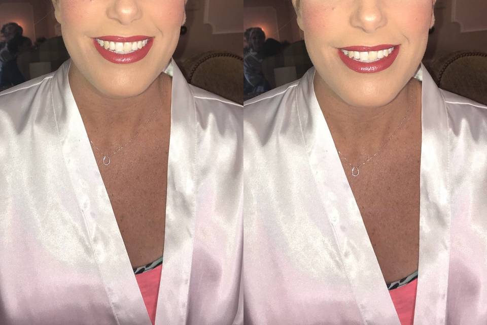 Makeup and red lip
