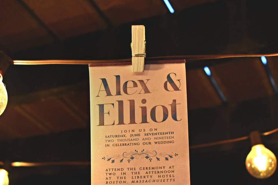 Invitation for Alex & Elliot