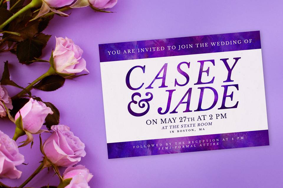 Invitation for Casey & Jade