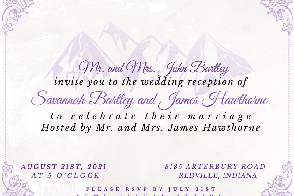 Invitation for Savannah& James