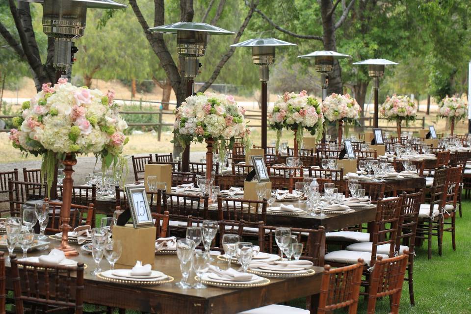 Outdoor reception tables