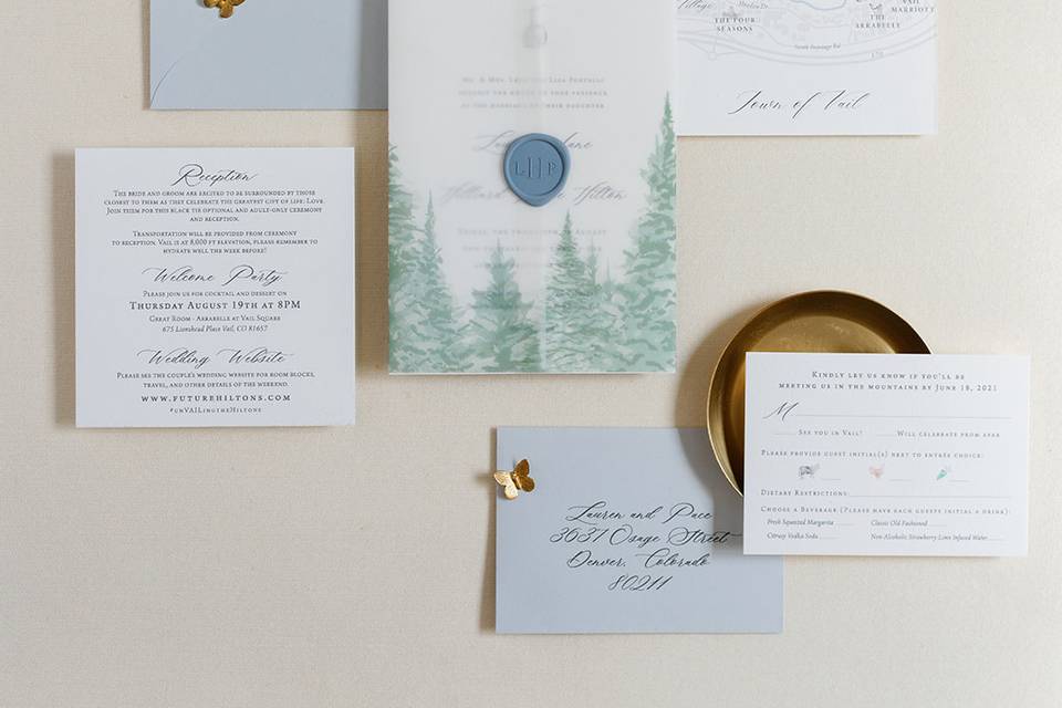 Vail Mountain Wedding Invites