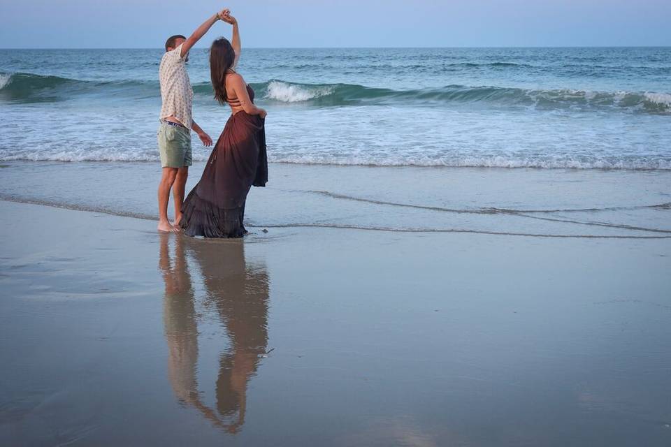 Twirling on the shore