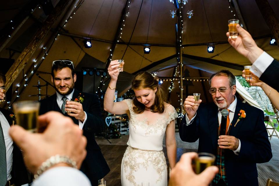 A toast to the happy couple