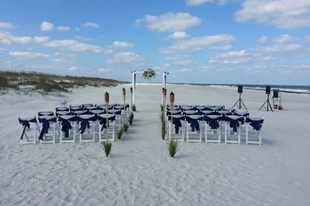 Wedding ceremony setup