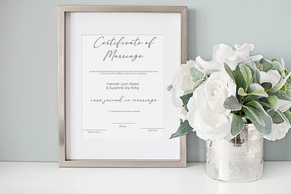Sample Marriage Certificate