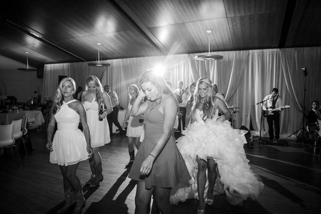 The bride with her bridesmaids