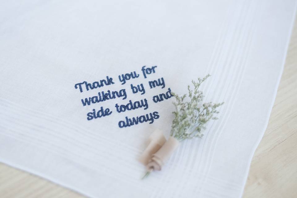 Hankie for the father of the bride