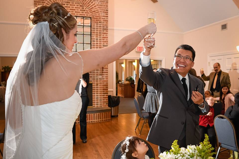 Toasting at the reception