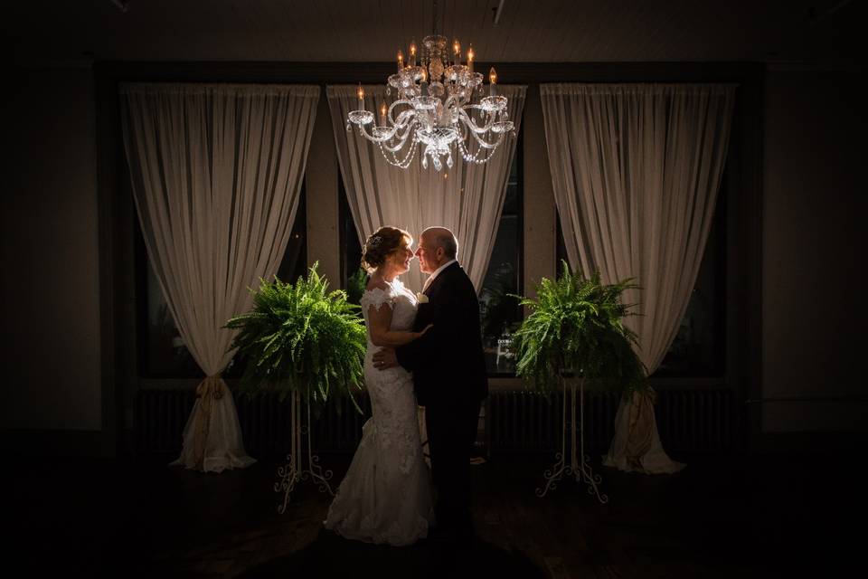 Back-lit couple