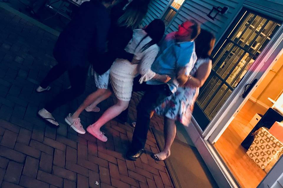 Friends dancing