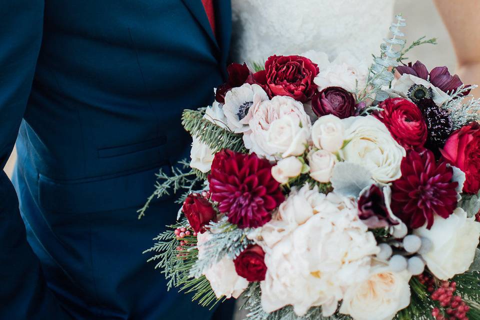 Burgundy and blush california winter wedding - royal bee florals and events