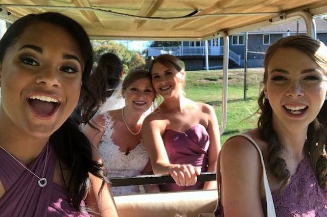 Bridal Party Golf Cart Ride