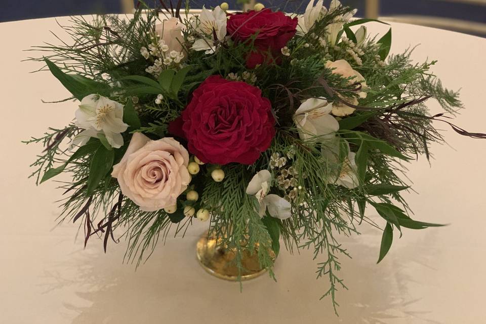 Gold Compote Arrangement