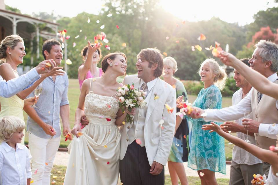 Bride wearing elegant dress