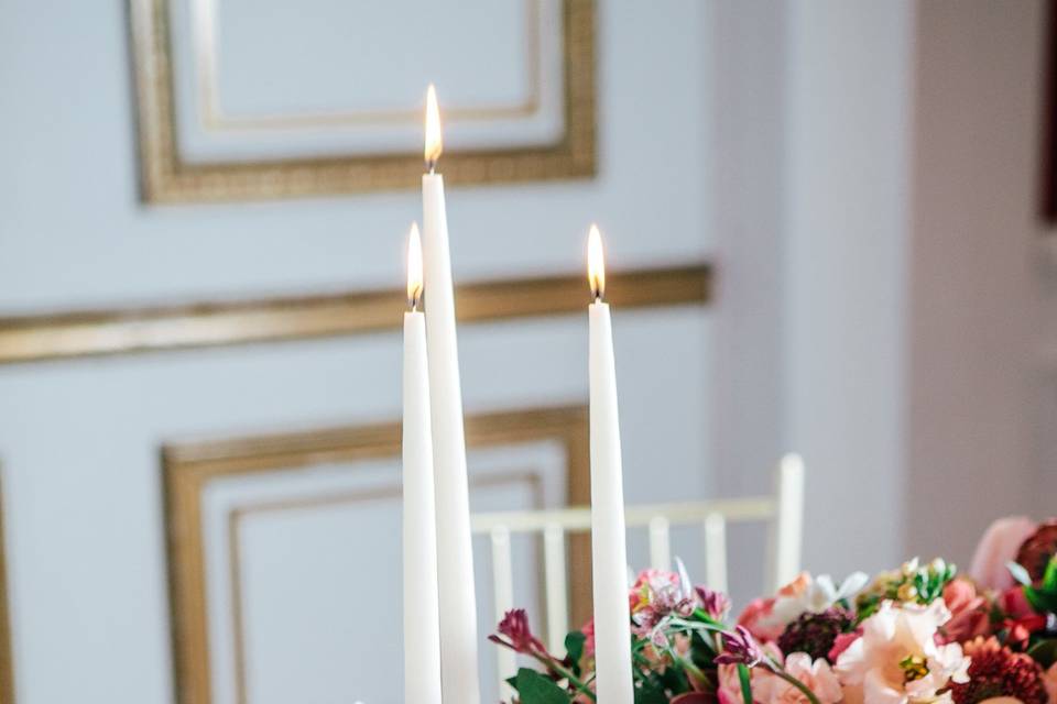 Dramatic lighting in the Grand Salon highlights the beauty of the room