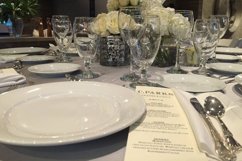 Table setting and menu