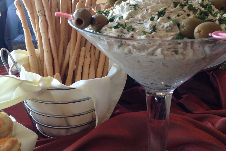Dirty Martini spread and bread