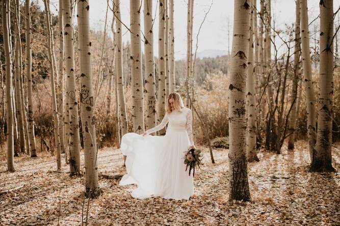 Newly-wed in the woods