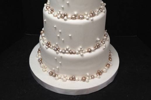 All white wedding cake