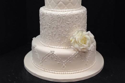 Classic white wedding cake