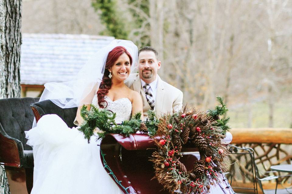 Newlyweds on the sled