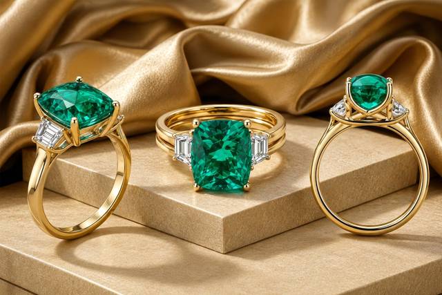 Emerald Ring w/ Matching Band