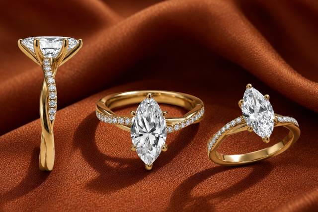 18 Karat Twist Engagement Ring