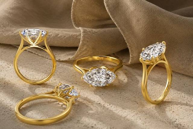 Floral Marquise Engagement Rin