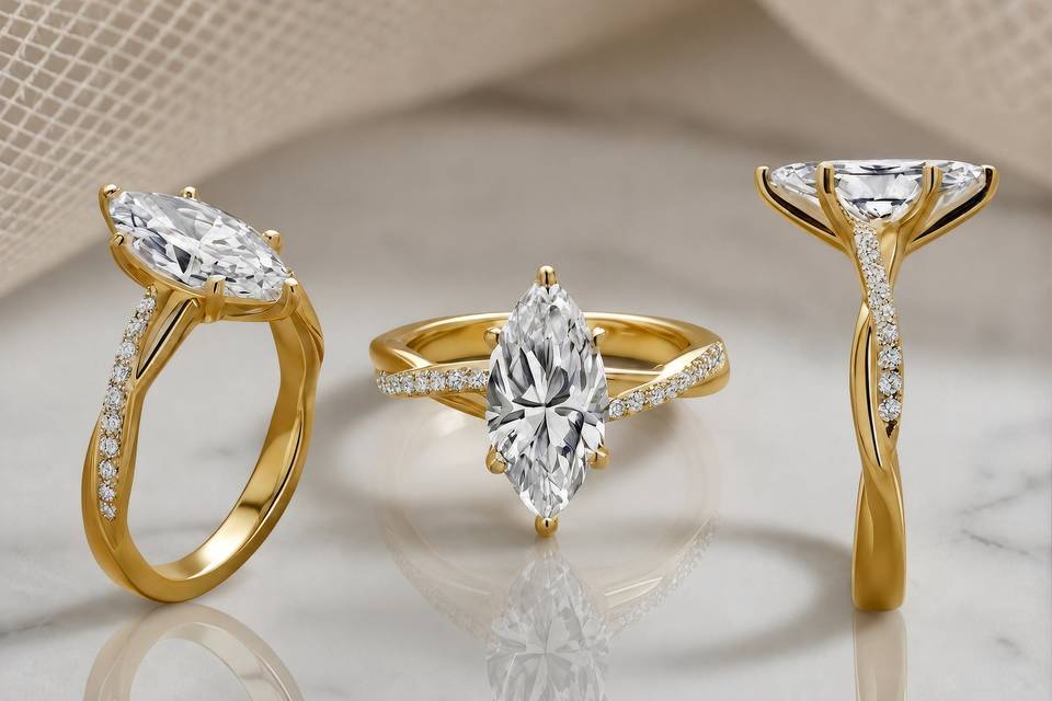 Gold Twist Engagement Ring