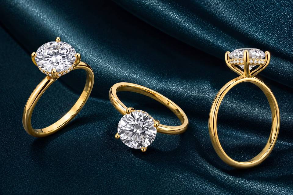 Hidden Halo Engagement Ring