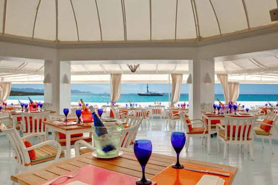 Blue Restaurant with ocean views at Cap Juluca.