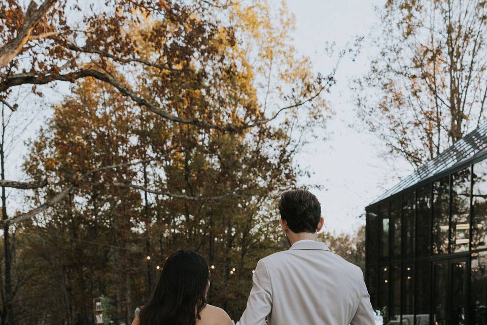 Bride & Groom Walking Away
