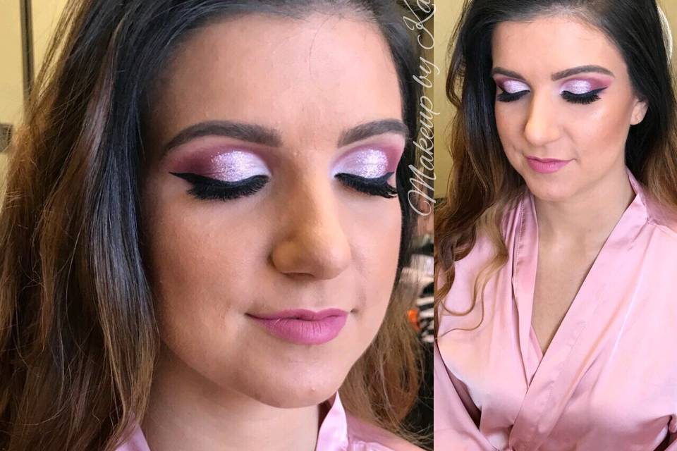 Glitter cut crease