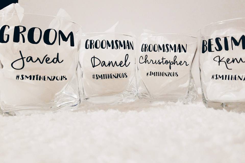 Groom and groomsmen glasses