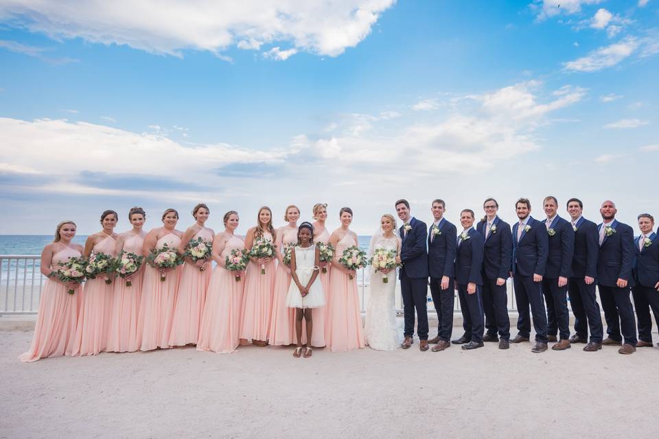 Bridal Party on the Beach