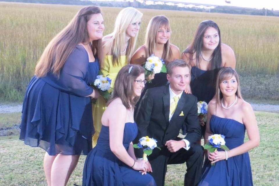 Groom with Bridesmaids