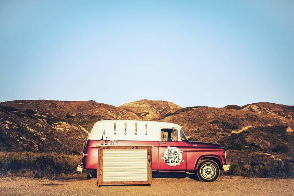 A mobile bar serving drinks.