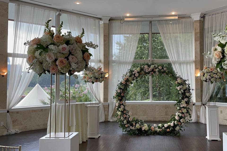 Floral altar at Piedmont Room