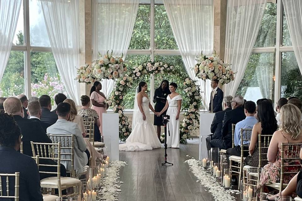 Floral altar at Piedmont Room